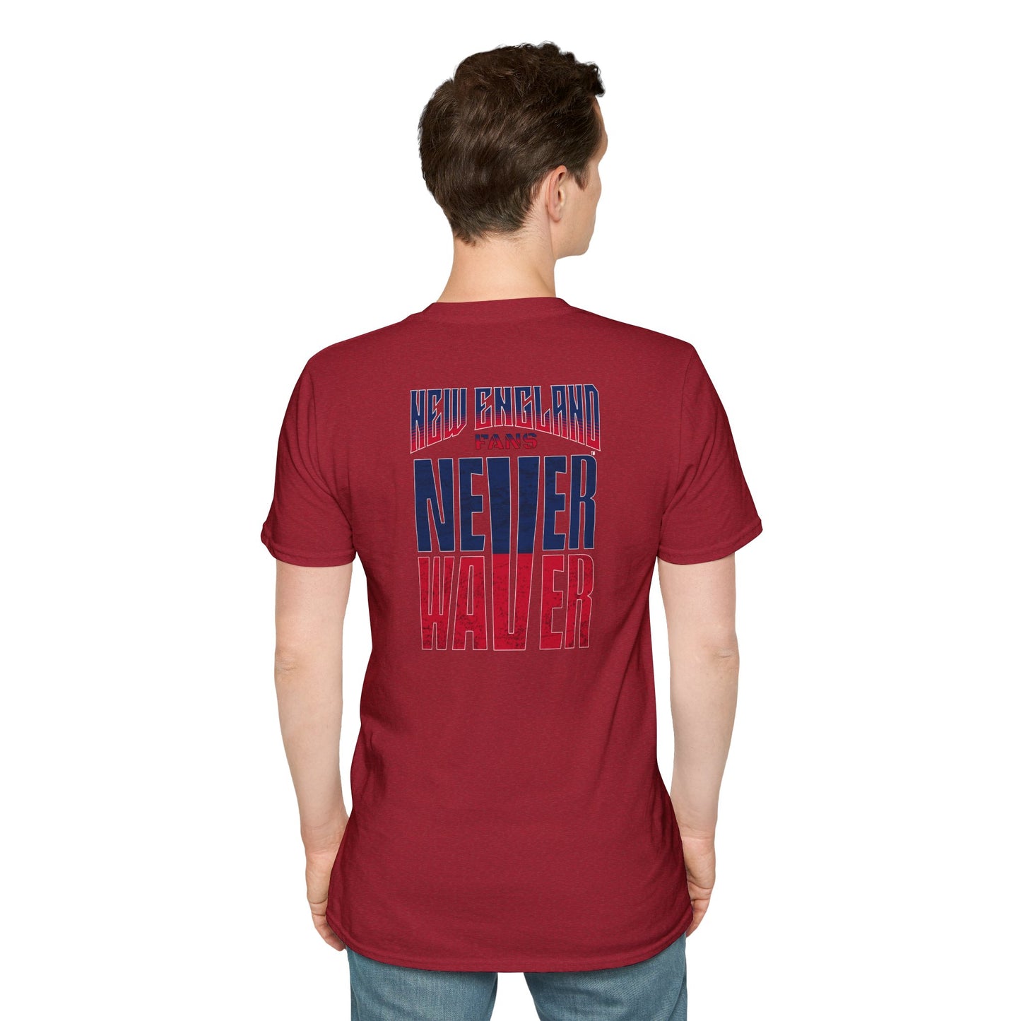 New England Fans Never Waver Unisex Softstyle T-Shirt