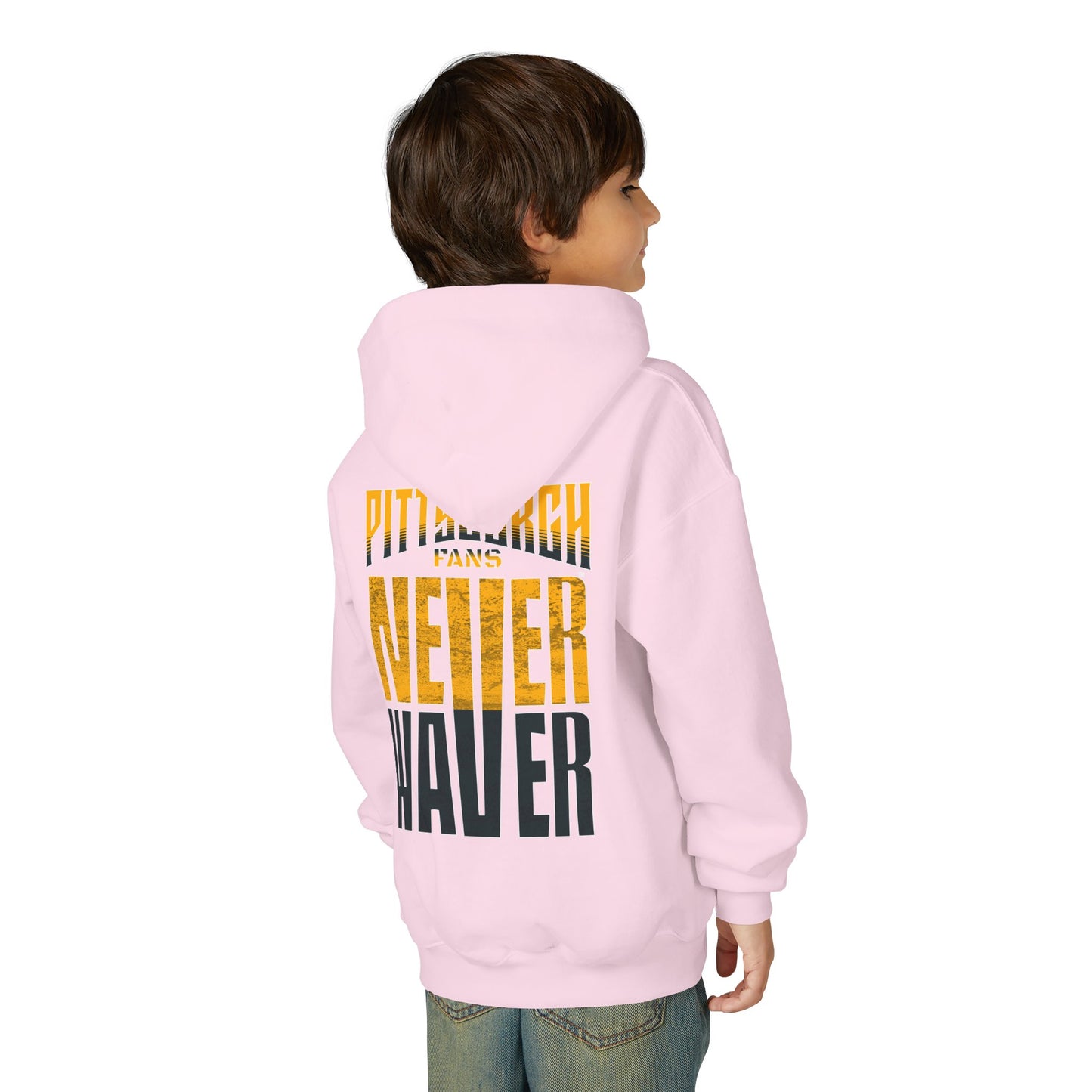 Pittsburgh Fans Never Waver Youth Heavy Blend Hooded Sweatshirt
