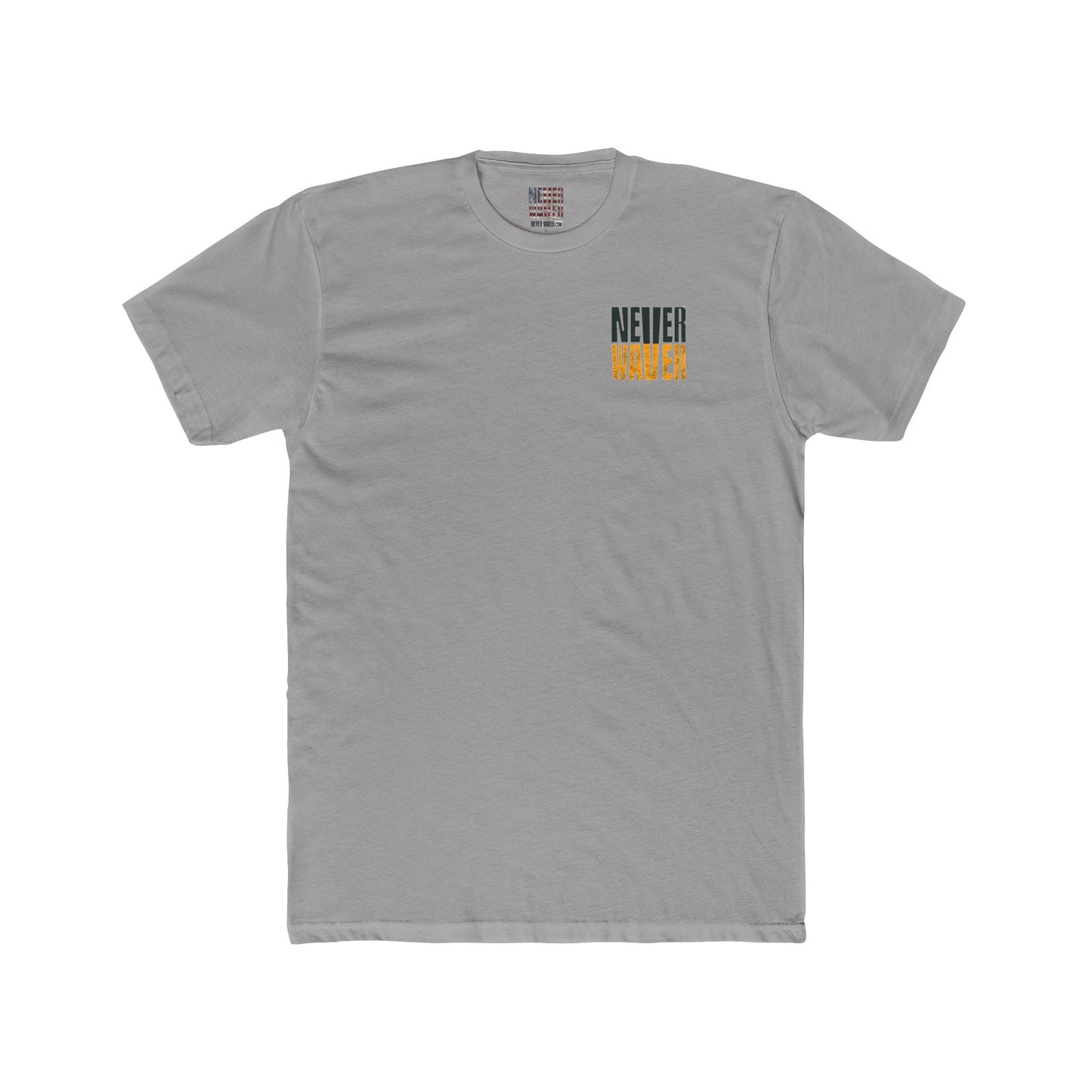 Green Bay Fans  Never Waver Unisex Cotton Crew Tee