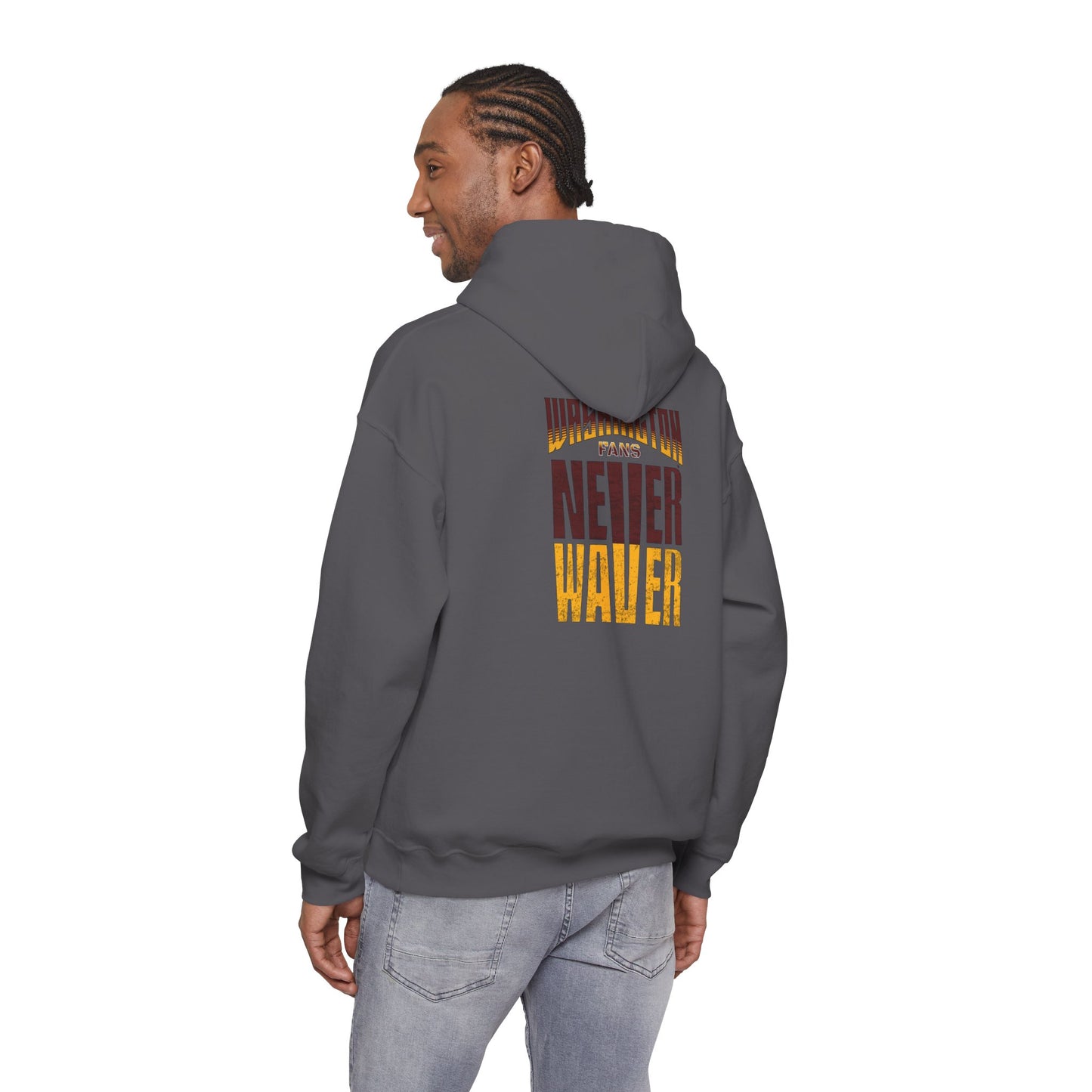 'Washington Fans Never Waver' Design for Sports Fans Comfortable Unisex Heavy Blend™ Hooded Sweatshirt