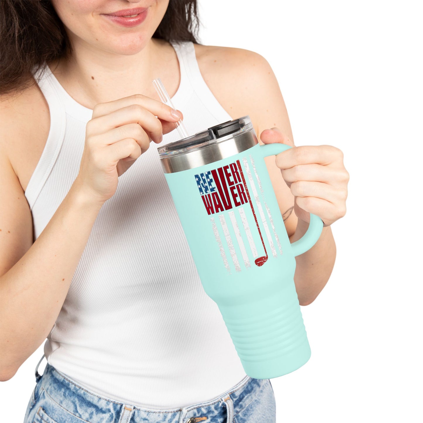 "Never Waver Golf" - Insulated Travel Mug - 40oz Sporty Drinkware