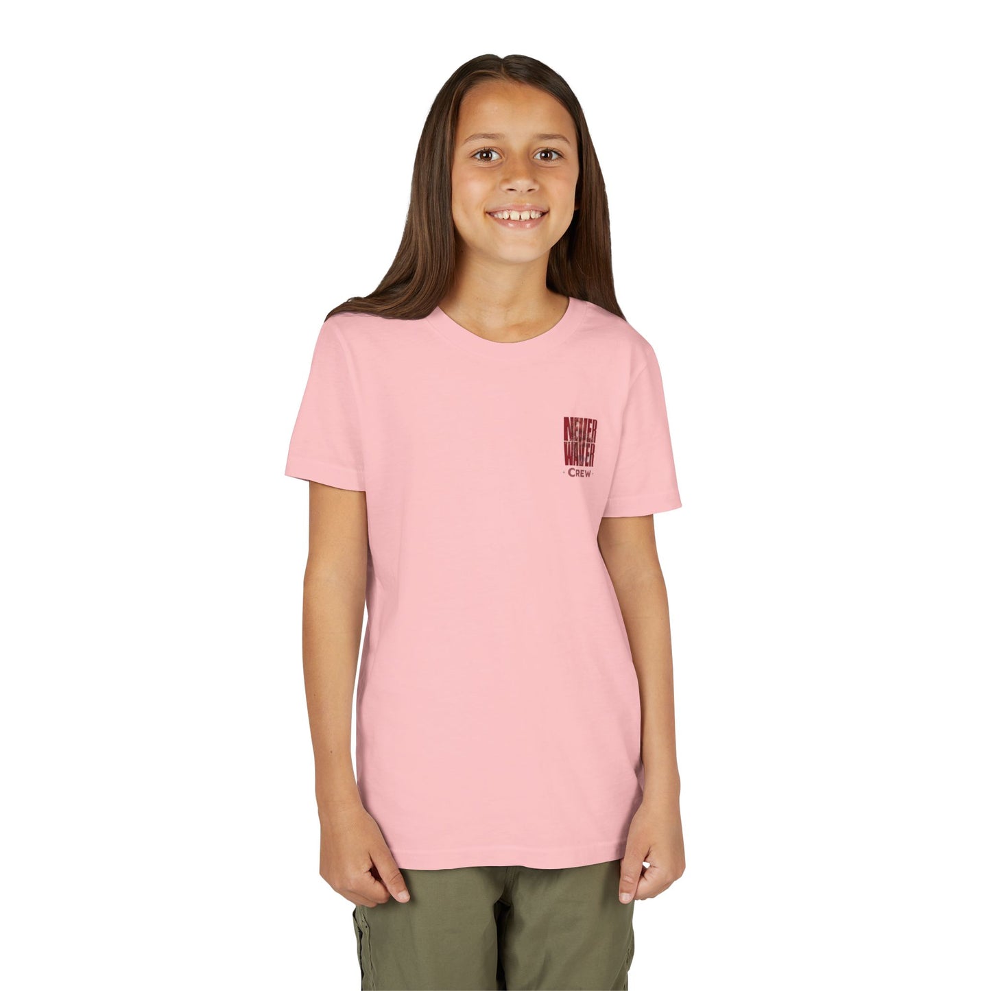 Never Waver  Crew Leopard Youth Short Sleeve Tee