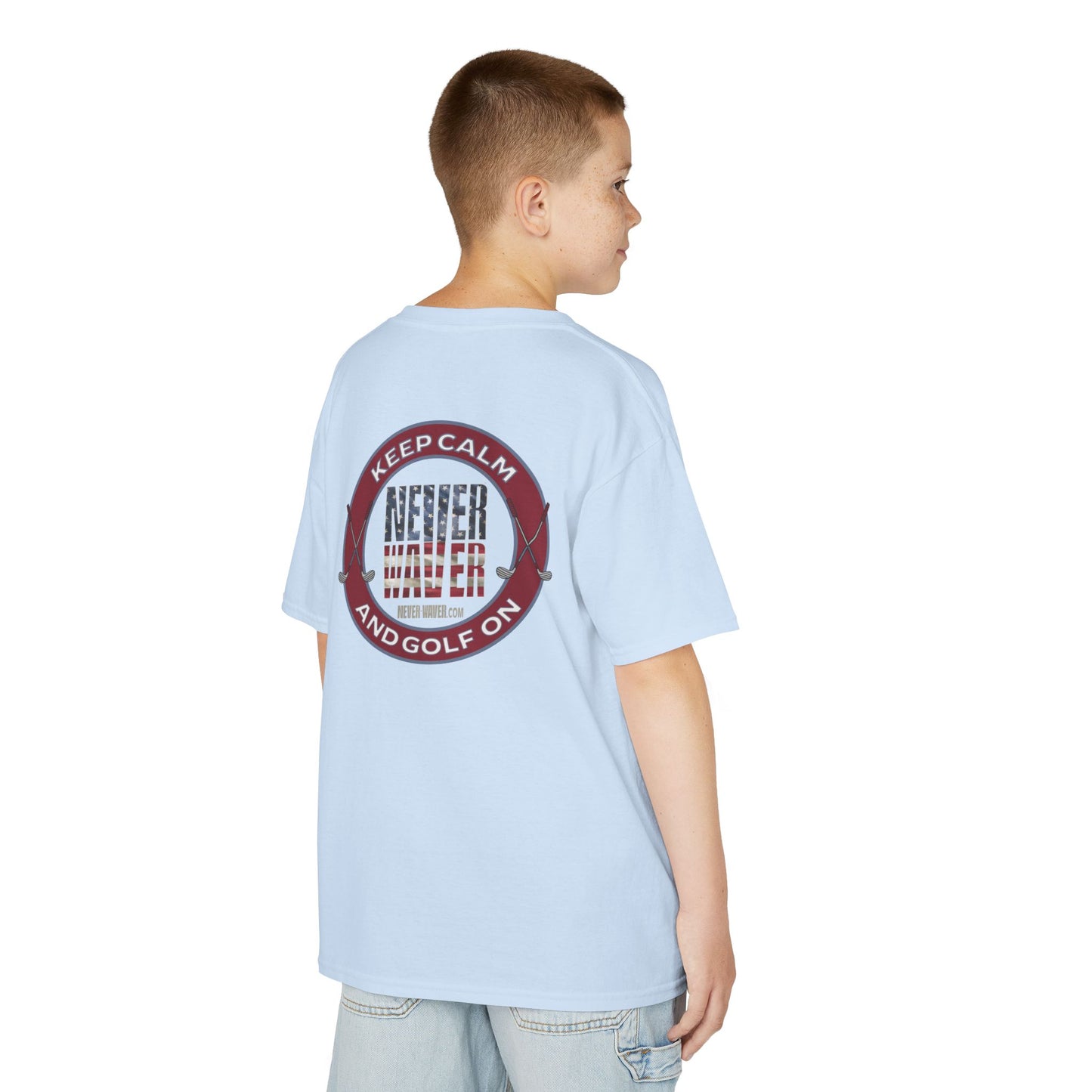 Keep Calm Never Waver and Golf On Kids Golf Tee