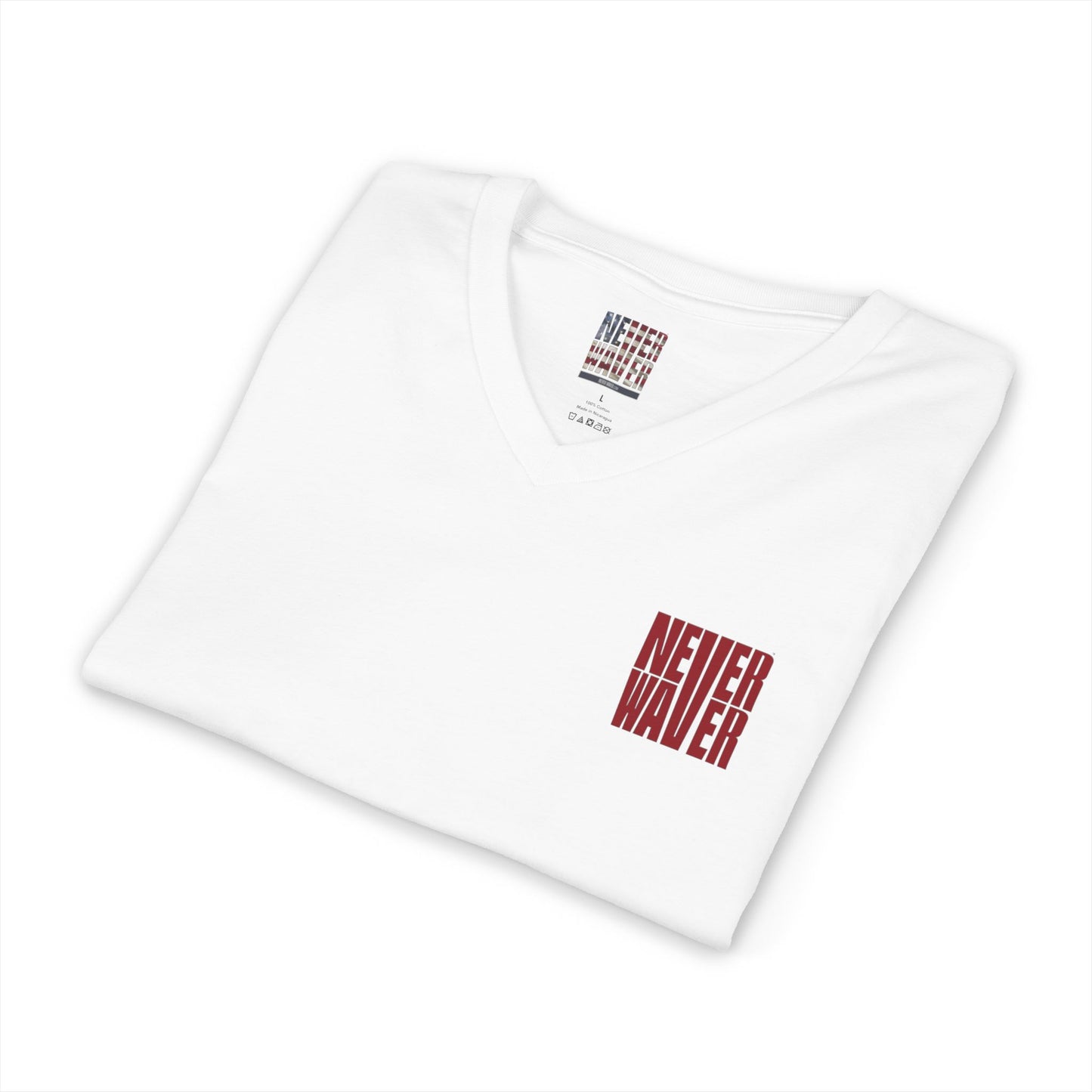 Never Waver Inspirational Crew T-Shirt Unisex V-Neck Tee