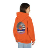 Never Waver Always Back The Blue  Vintage-Inspired Youth Hoodie with American Flag Design