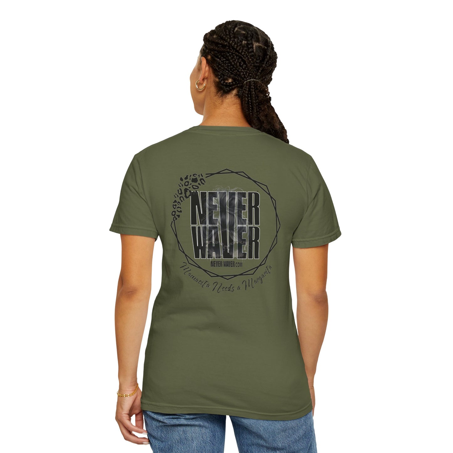 'Never Waver Mamacita Needs a Margarita' Design Unisex Garment-Dyed T-Shirt