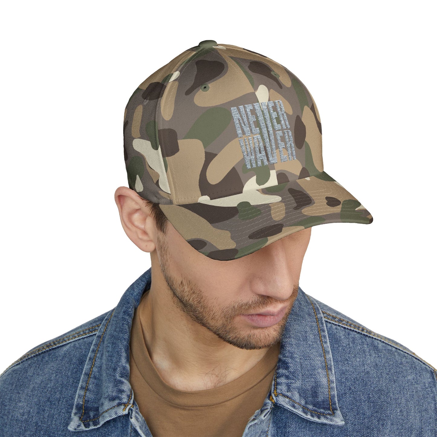 Never Waver Embroidered Motivational Baseball Cap