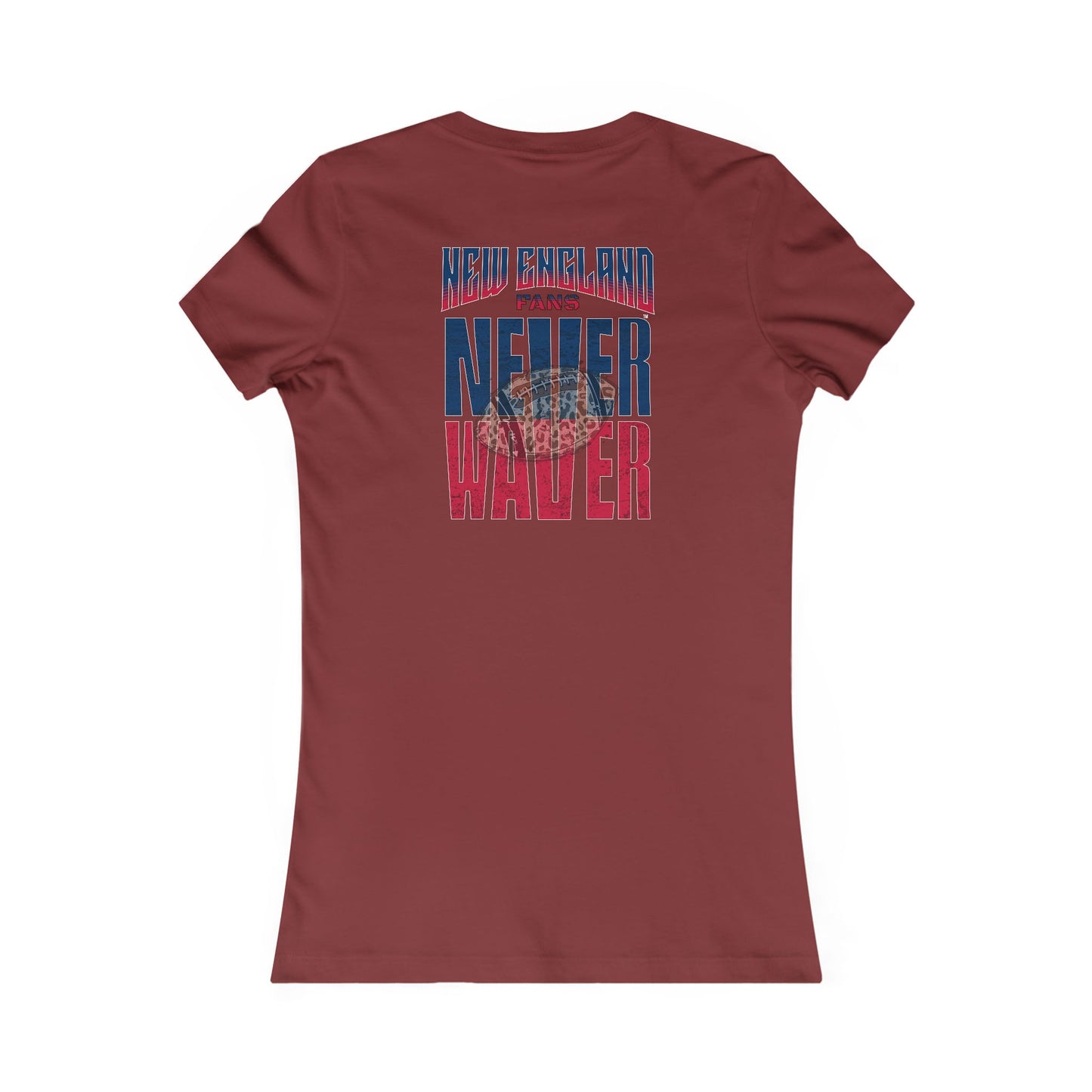 New England Fans Never Waver W-Leopard Football Women's Favorite Tee