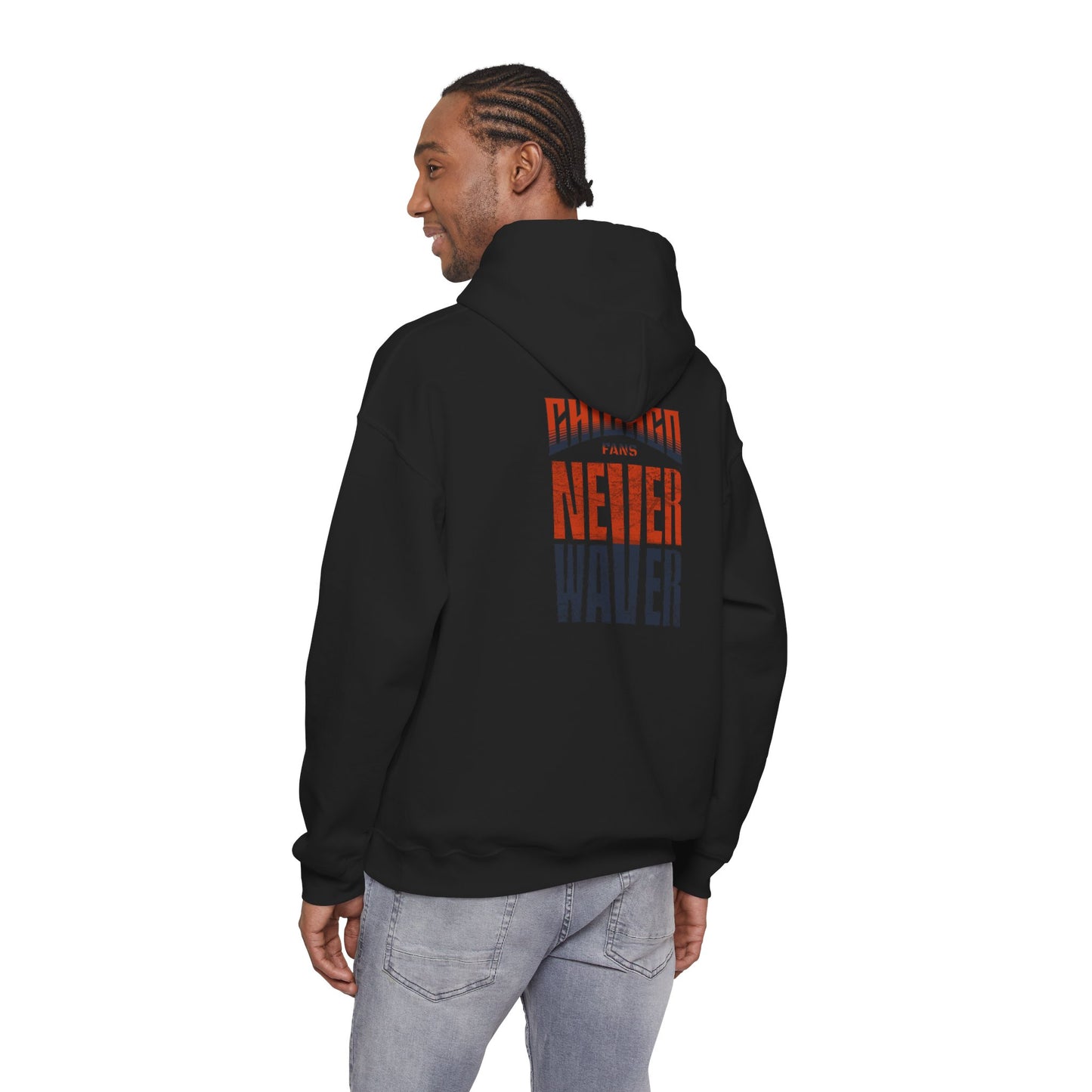 'Chicago Fans Never Waver' Motivational Apparel Unisex Heavy Blend™ Hooded Sweatshirt