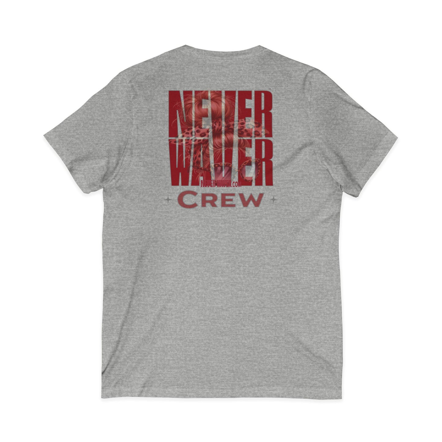 Never Waver Inspirational Crew T-Shirt Unisex V-Neck Tee