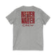Never Waver Inspirational Crew T-Shirt Unisex V-Neck Tee by Printify