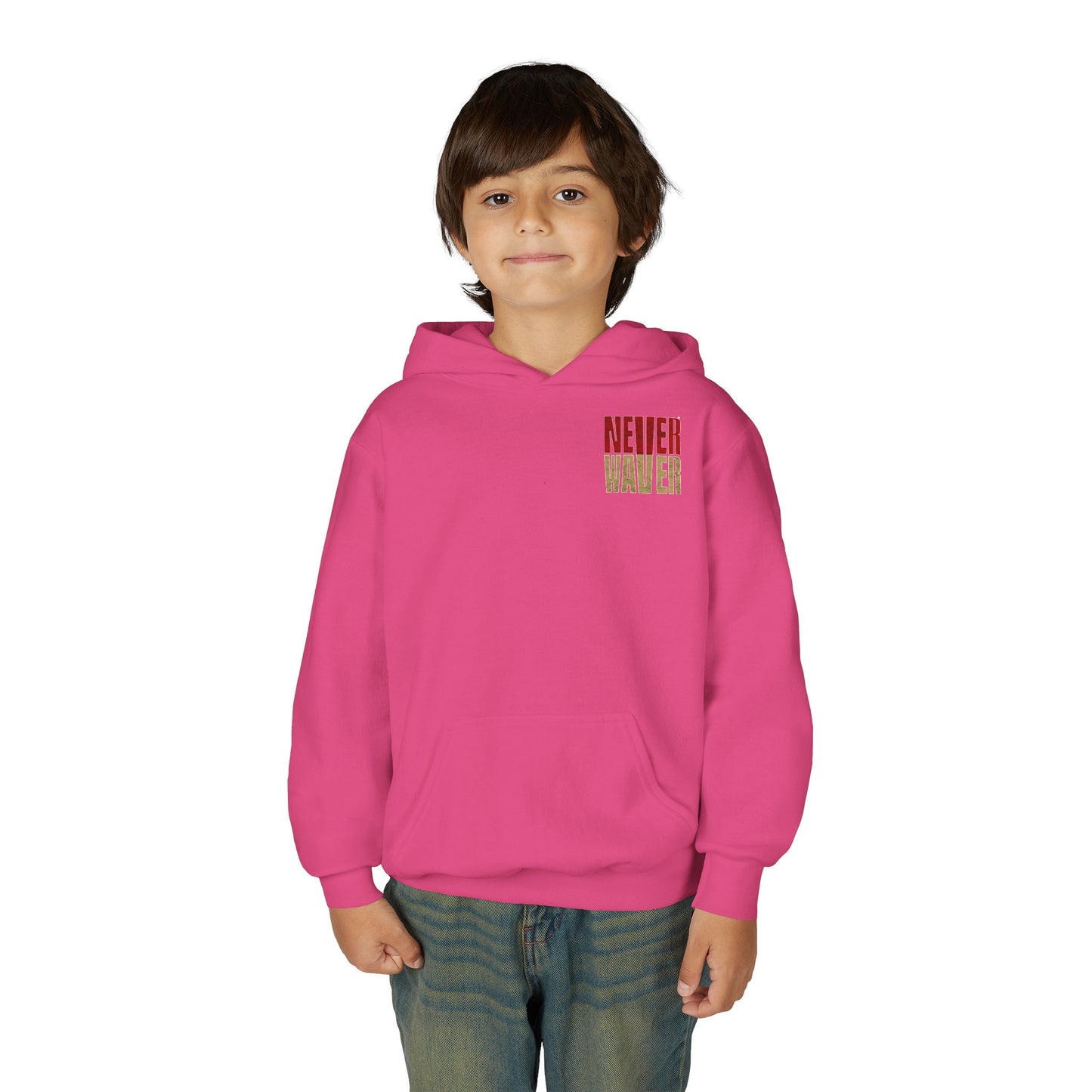San Francisco Fans Never Waver Youth Heavy Blend Hooded Sweatshirt
