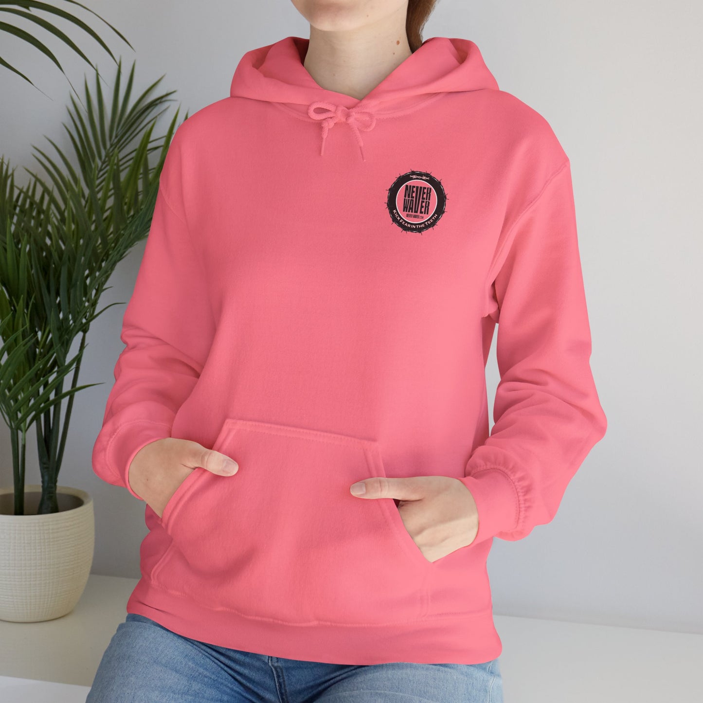 NEVER WAVER KICK FEAR IN THE TEETH Unisex Heavy Blend™ Hooded Sweatshirt