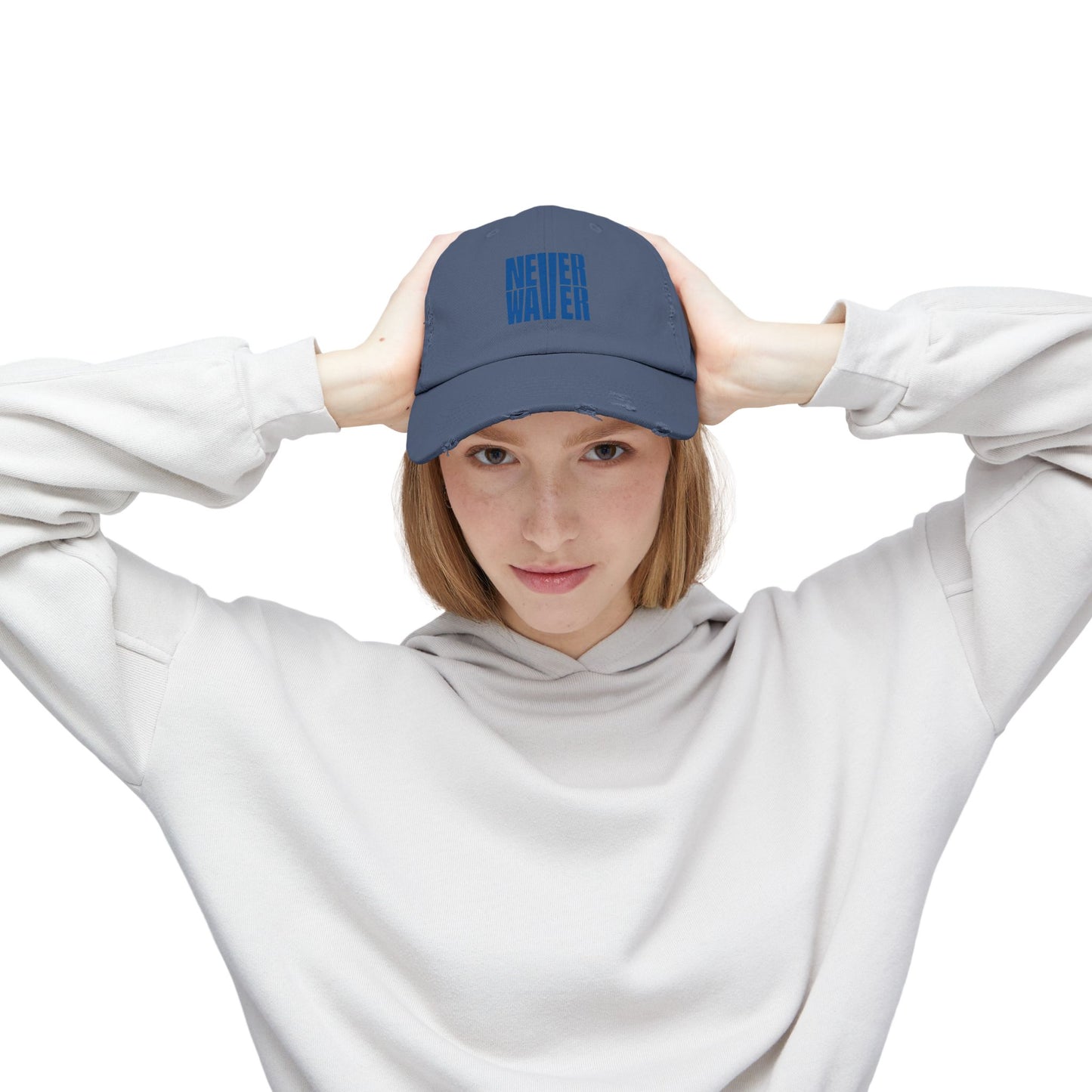 NEVER WAVER Motivational Hat