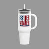Never Waver Stylized Flag Design  Insulated Travel Mug, 40oz