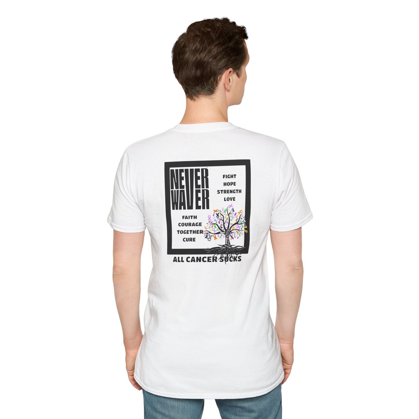 Cancer Awareness Tree Unisex T-Shirt Never Waver Tree of Cancer Ribbons ALL CANCERS SUCK!