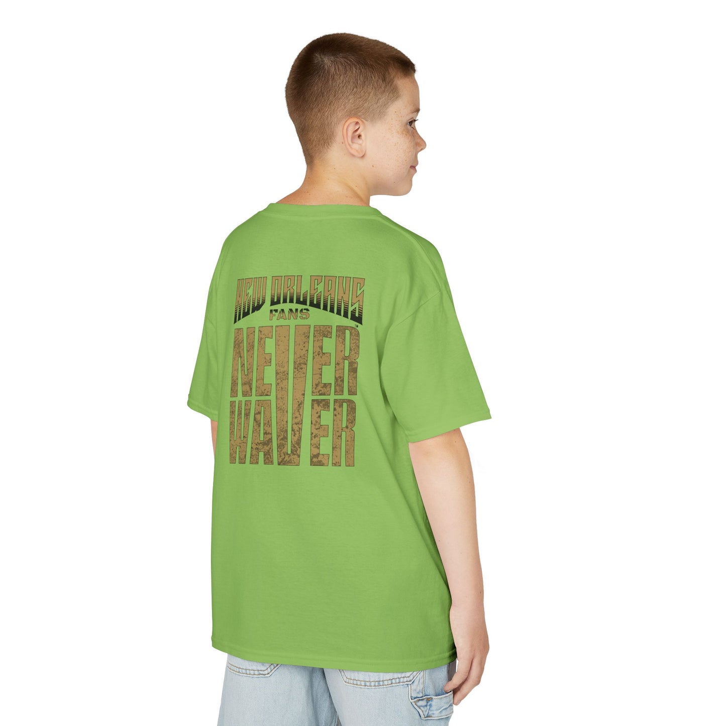 New Orleans Fans Never Waver Kids Heavy Cotton™ Tee