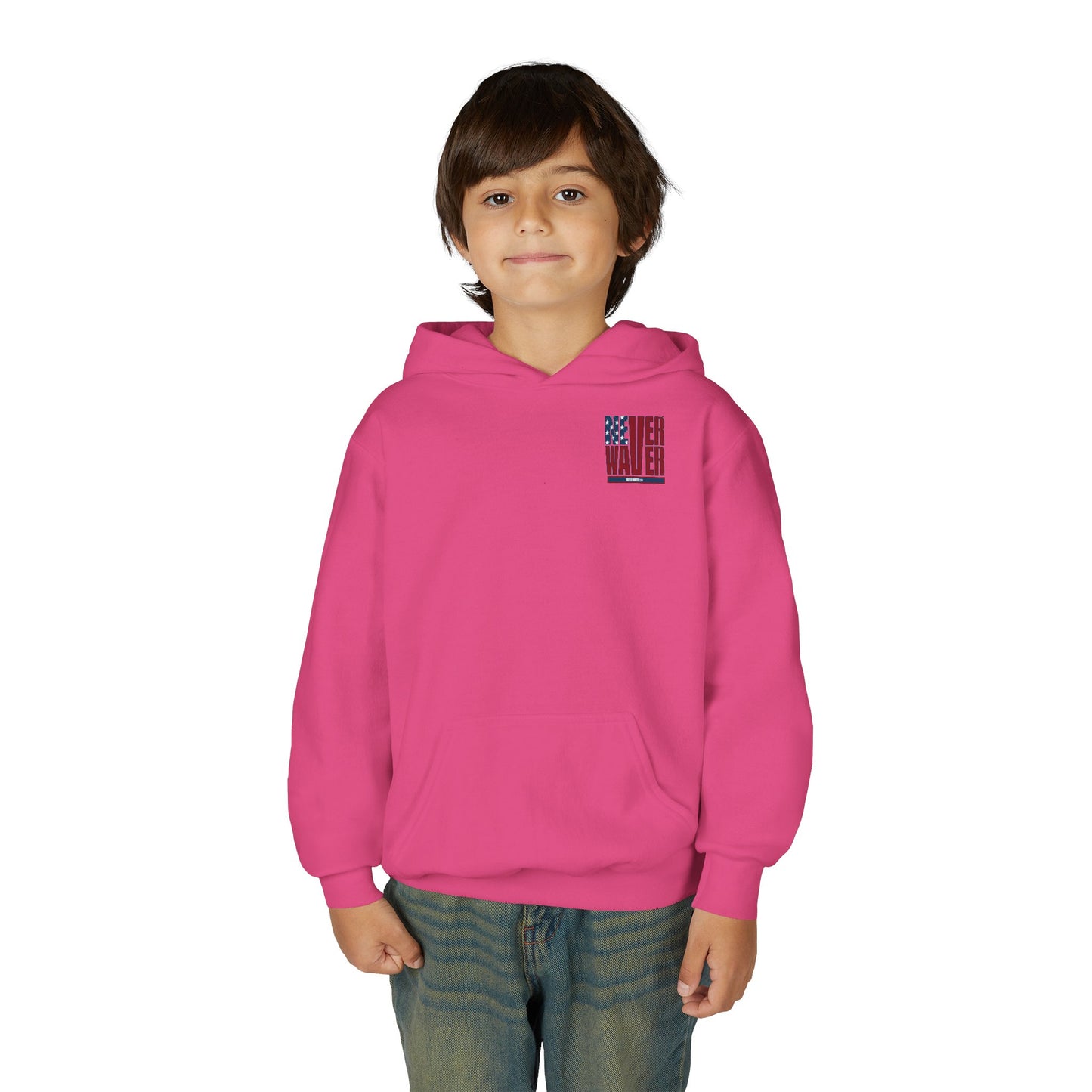 "Never Waver Golf American Flag" Hoodie for Young Golfers