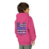 Never Waver Back The Blue  Vintage-Inspired Youth Hoodie with American Flag Design
