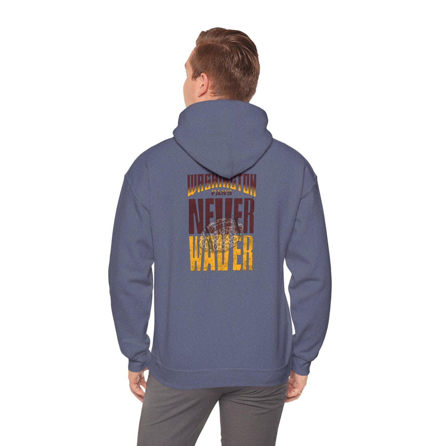 Unisex Heavy Blend™ Hooded Sweatshirt - Washington Fans Never Waver W Leopard Football- Perfect for Sports Fans