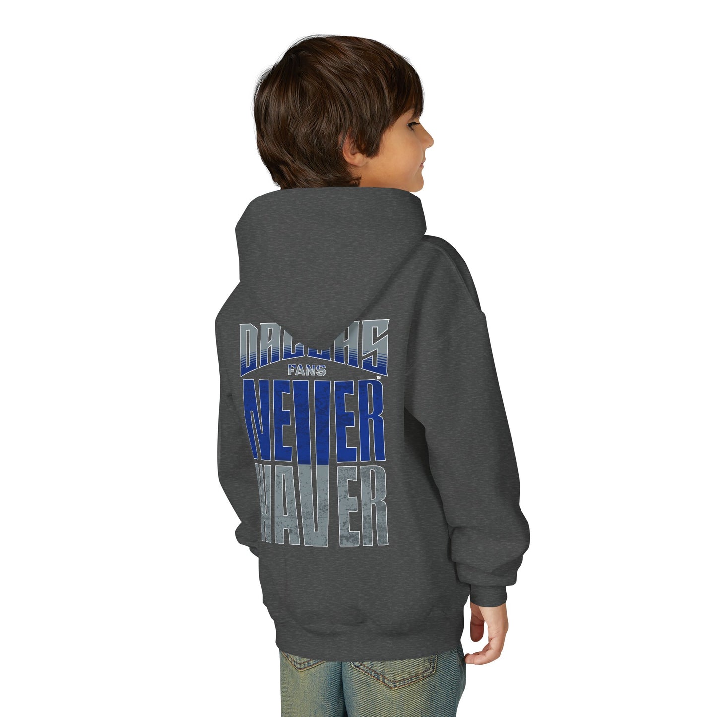 Dallas Fans Never Waver Youth Heavy Blend Hoodie Sweatshirt