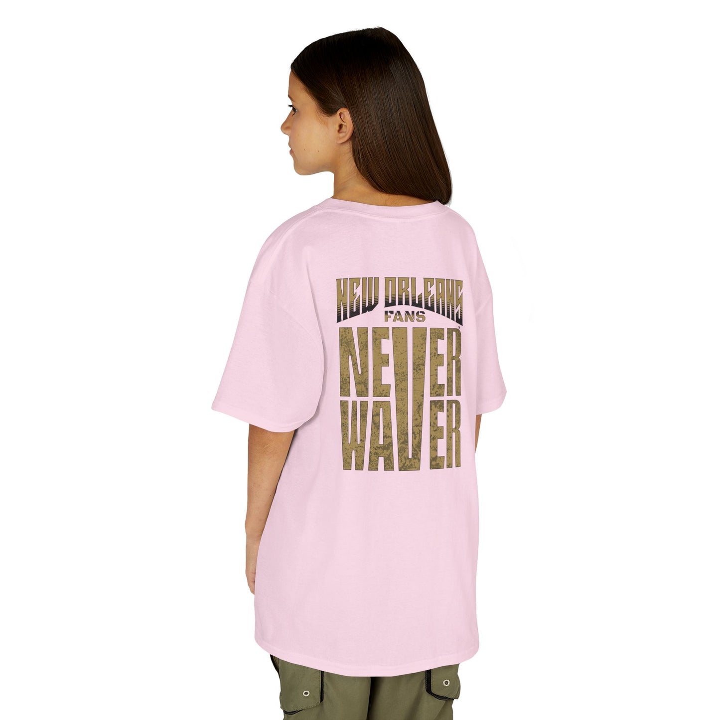 New Orleans Fans Never Waver Kids Heavy Cotton™ Tee