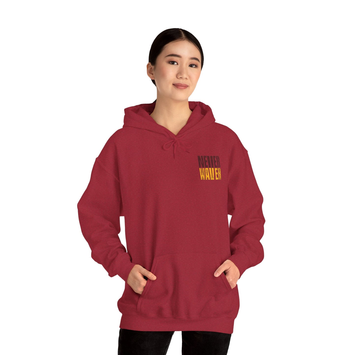 Unisex Heavy Blend™ Hooded Sweatshirt - Washington Fans Never Waver W Leopard Football- Perfect for Sports Fans