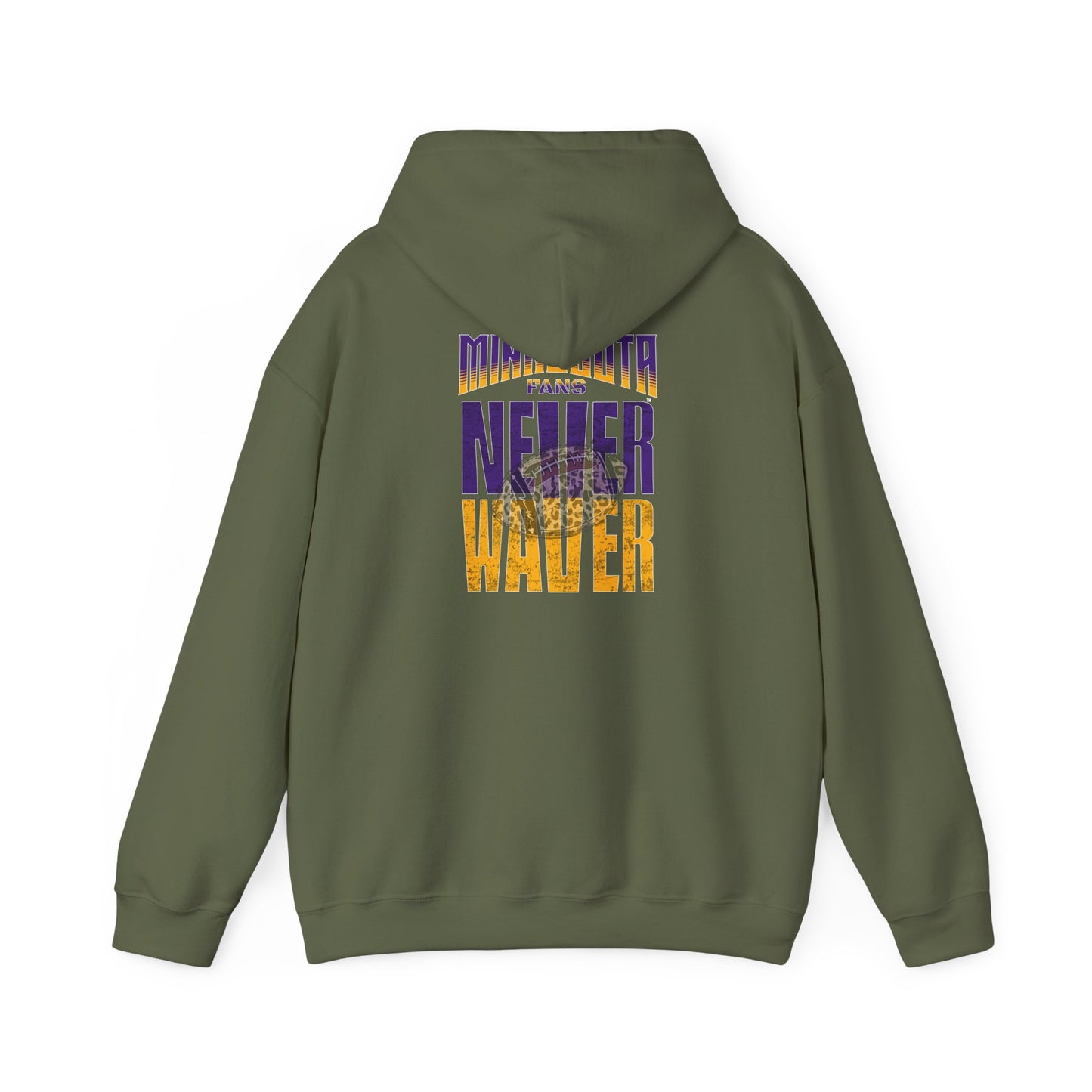 Minnesota Fans Never Waver w Leopard Football Unisex Heavy Blend™ Hoodie