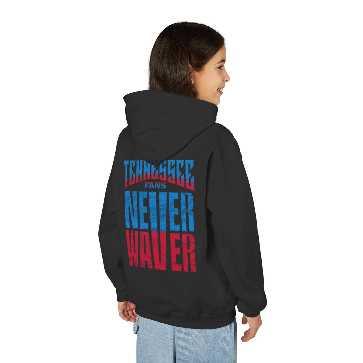 Tennessee Fans Never Waver Youth Heavy Blend Hooded Sweatshirt