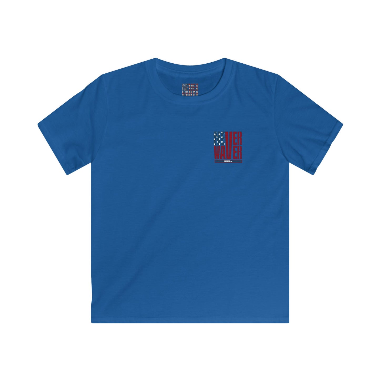 Never Waver Stylized Flag Design Kids Softstyle Tee