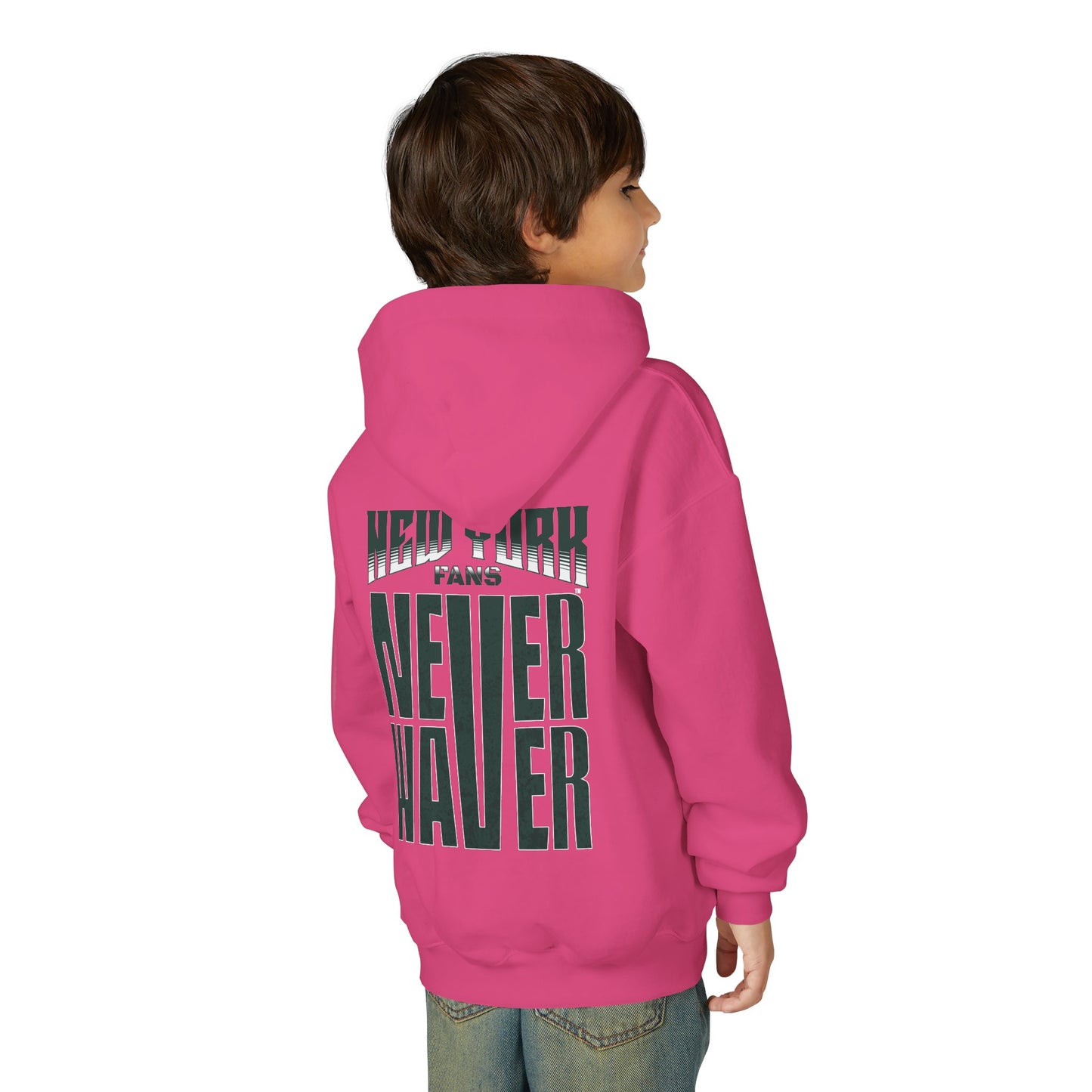 New York Fans Never Waver Youth Heavy Blend Hooded Sweatshirt