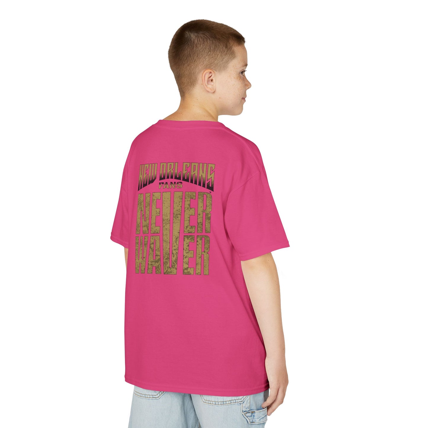 New Orleans Fans Never Waver Kids Heavy Cotton™ Tee
