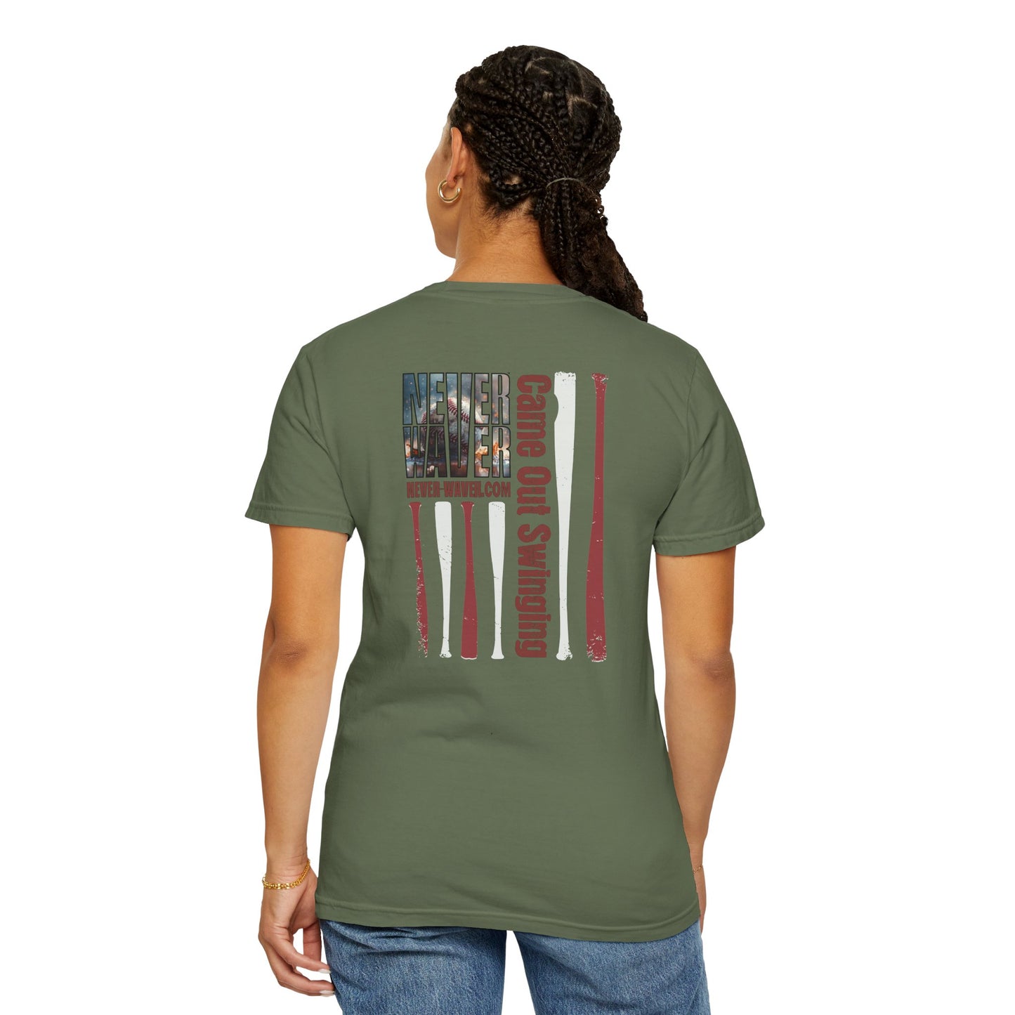 Never Waver T-Shirt — "Came Out Swinging" Graphic Tee