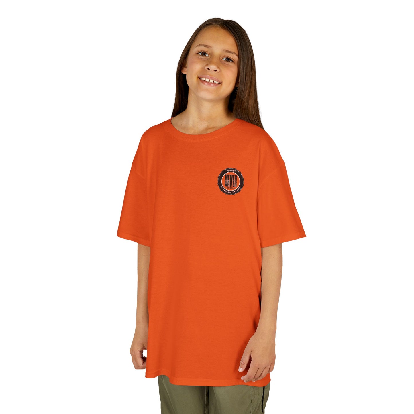 NEVER WAVER KICK FEAR IN THE TEETH Kids Heavy Cotton™ Tee