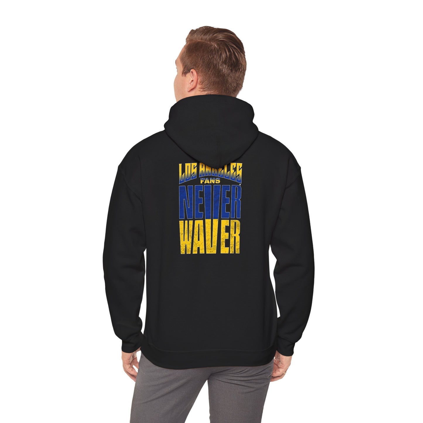 Inspired Unisex Heavy Blend™ Hooded Sweatshirt -Los Angeles Fans NEVER WAVER Graphic