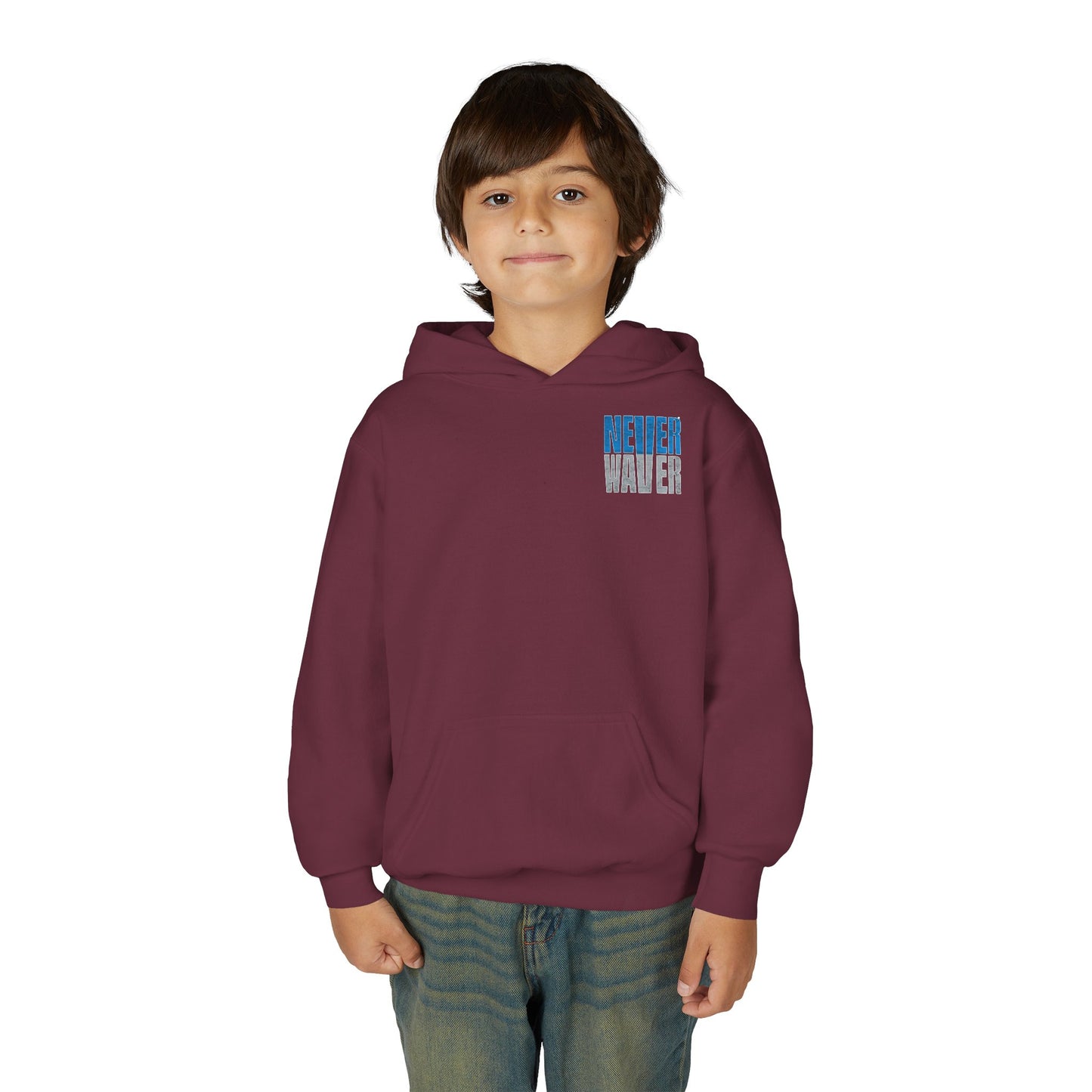 Detroit Fans Never Waver Youth Heavy Blend Hooded Sweatshirt
