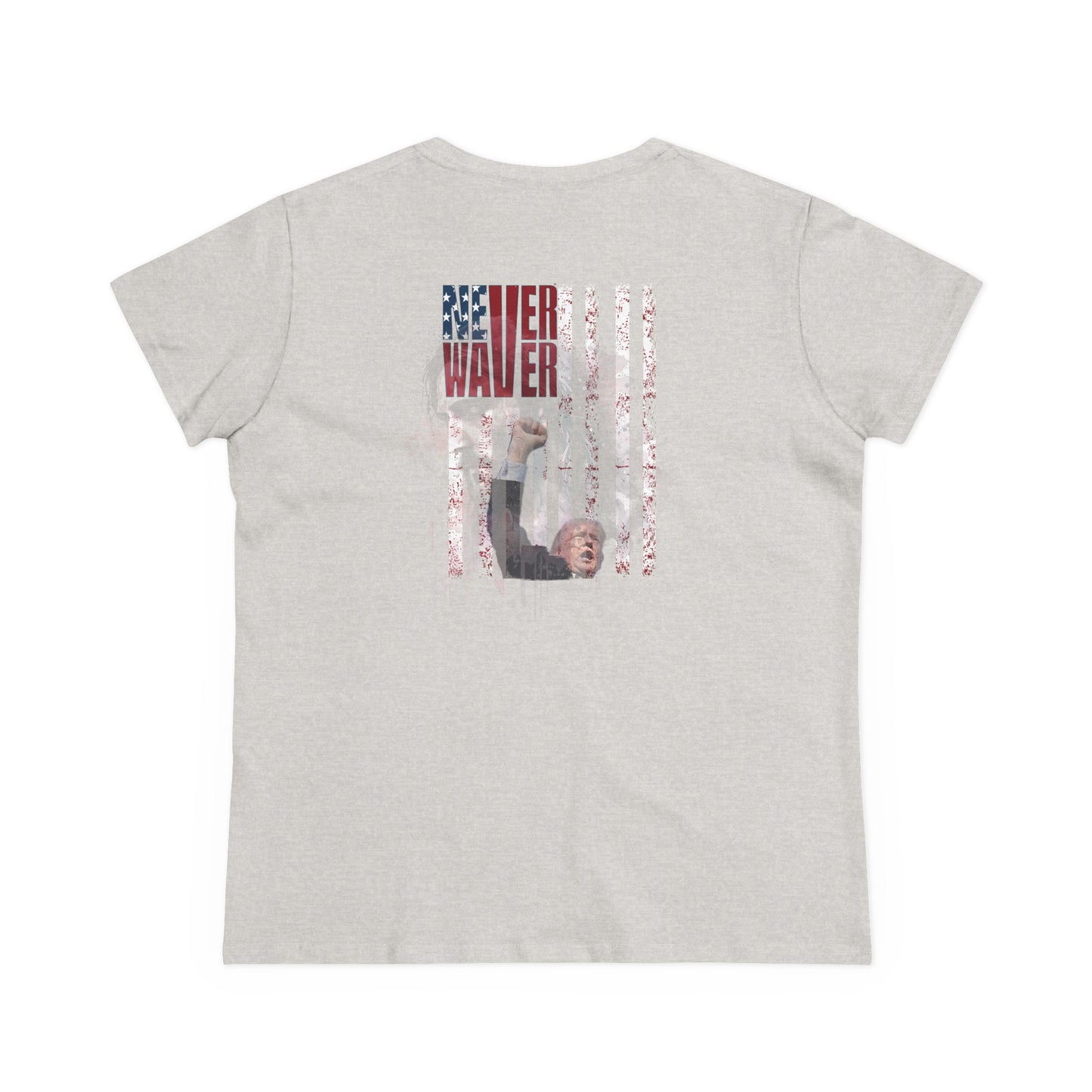 Never Waver Jesus Protecting America And Trump Women's Midweight Cotton Tee