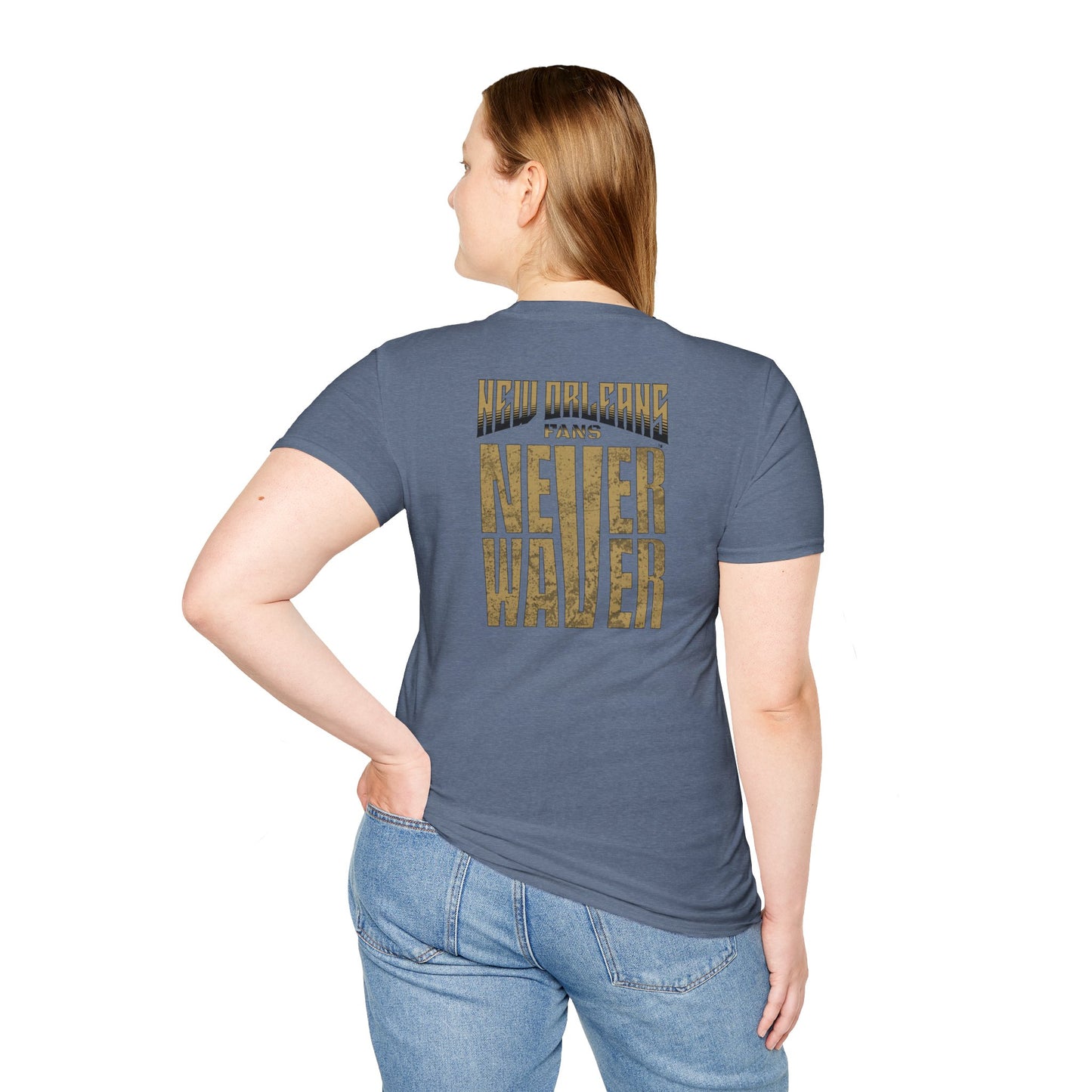 New Orleans Fans Never Waver Unisex Softstyle T-Shirt