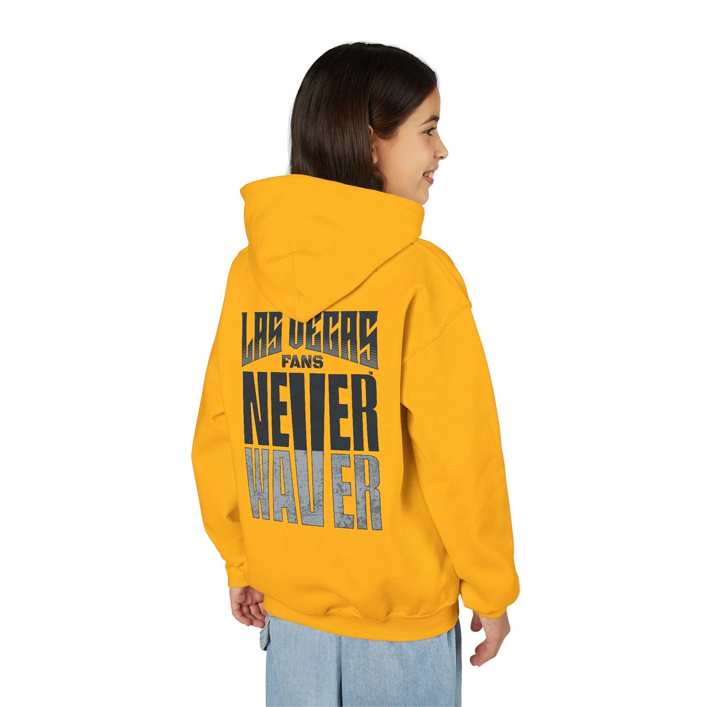 Las Vegas Fans Never Waver Youth Heavy Blend Hooded Sweatshirt