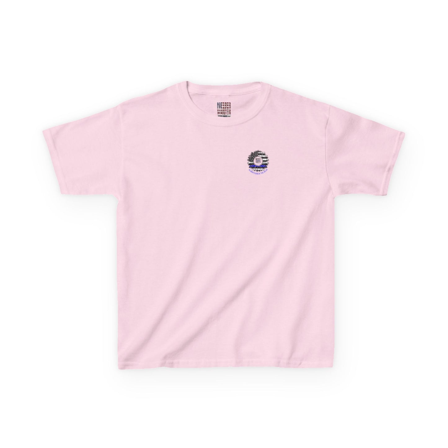 Never Waver Always Back The Blue   Kids Heavy Cotton™ Tee