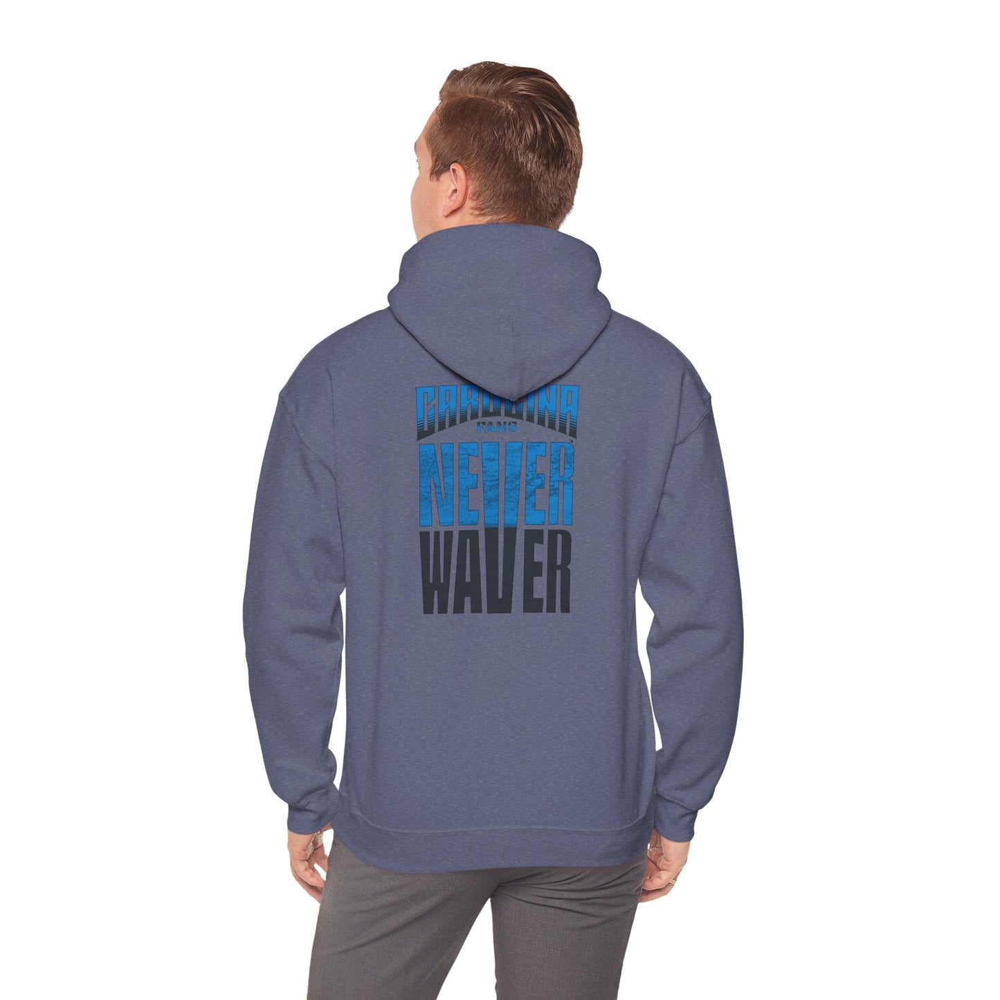 Carolina Fans Never Waver Hooded Sweatshirt | Unisex Heavy Blend™ | Casual Comfort for Fans