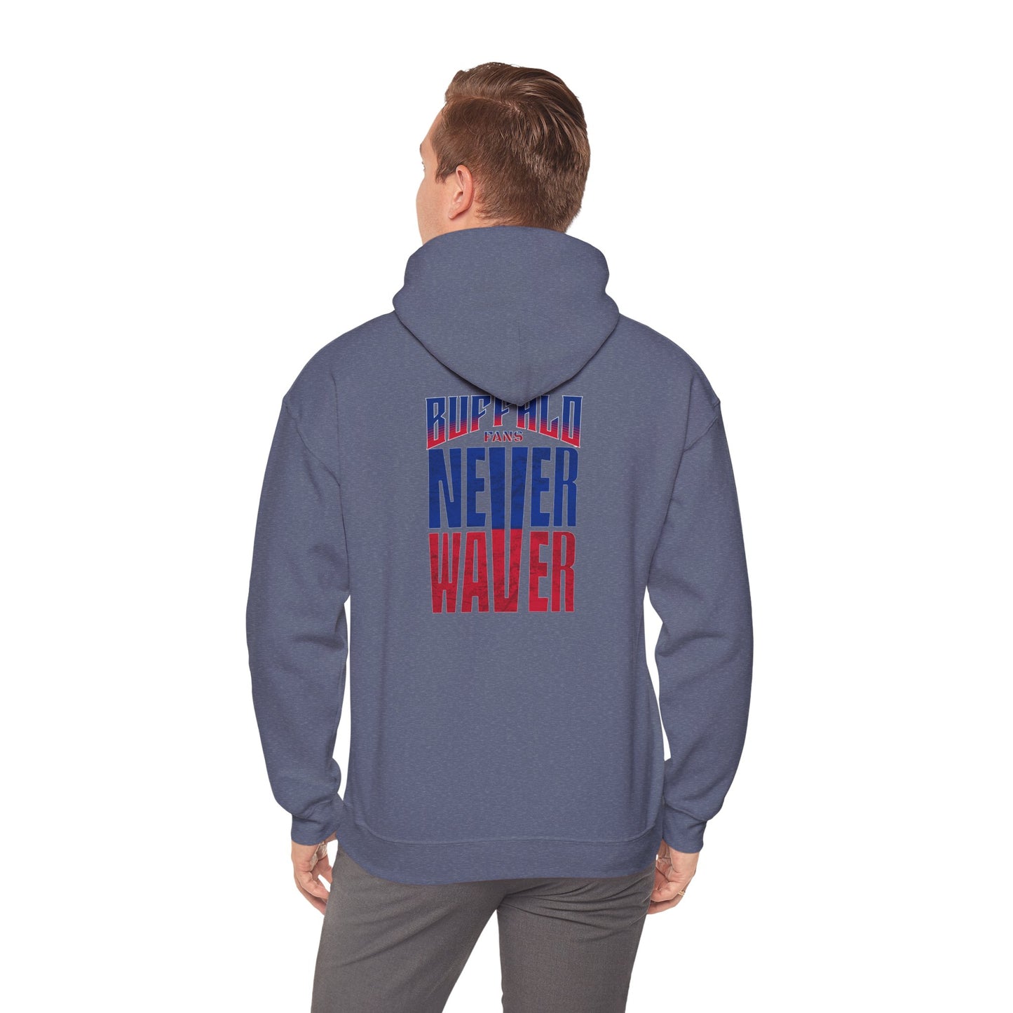 Buffalo Fans 'Never Waver' Hoodie Unisex Heavy Blend™ Hooded Sweatshirt