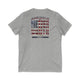 'America Never Wavers' Patriotic Shirt Unisex V-Neck Tee by Printify