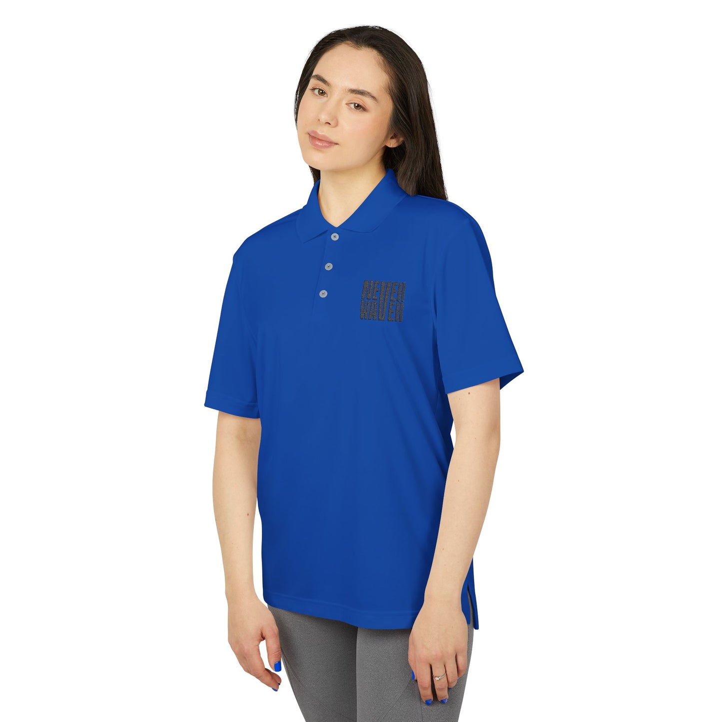 Never Waver Embroidered adidas Unisex Performance Polo