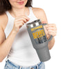 Pittsburgh Fans Never Waver with leopard football Insulated Travel Mug, 40oz