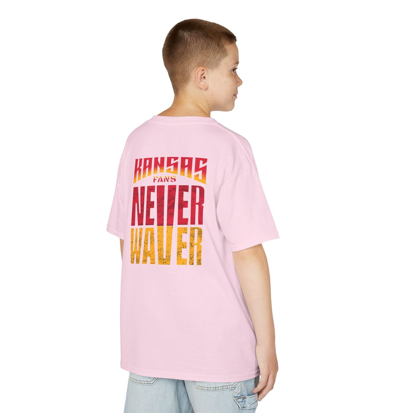 Kansas Fans Never Waver Kids Heavy Cotton™ Tee