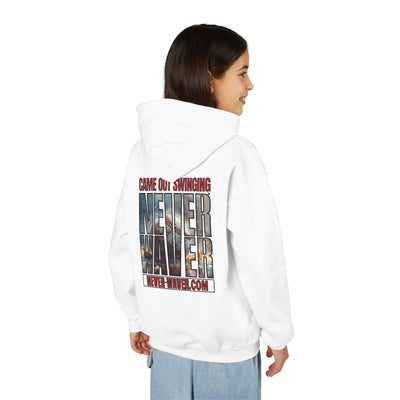 Never Waver Graphic Youth Hoodie - 'Came Out Swinging'