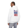 Buffalo Fans Never Waver w Leopard Football Design Unisex Heavy Blend™ Hooded Sweatshirt
