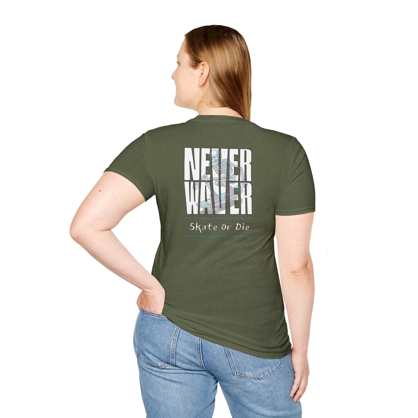 Never Waver Skate or Die Unisex Softstyle T-Shirt