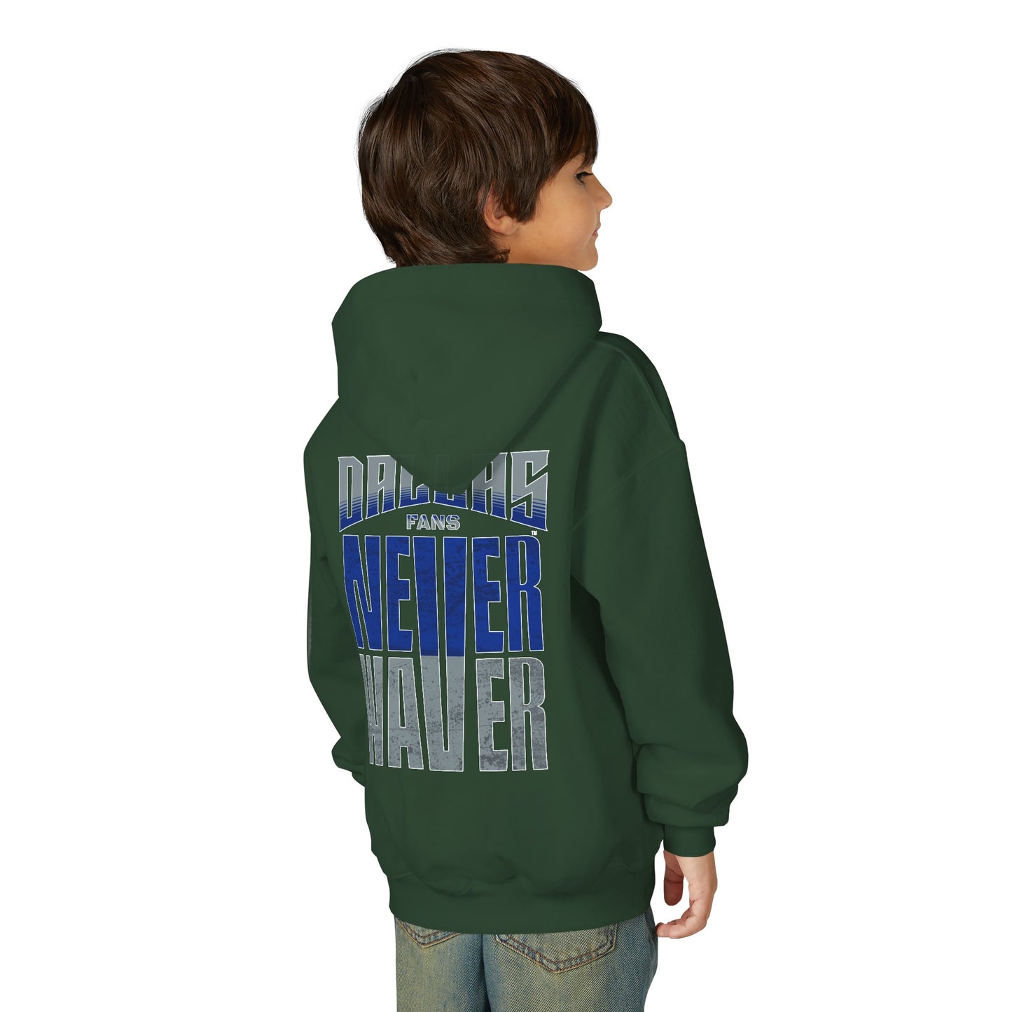 Dallas Fans Never Waver Youth Heavy Blend Hoodie Sweatshirt